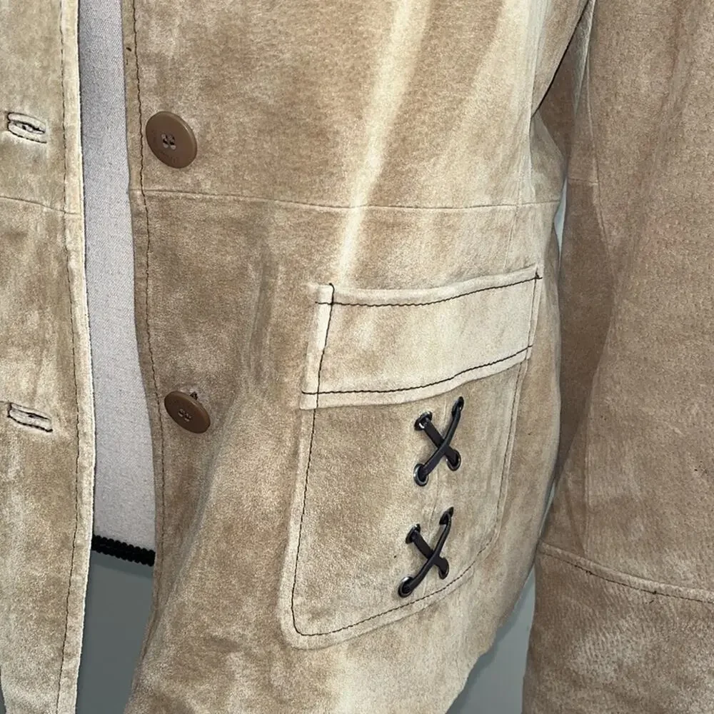 Colebrook Women Vintage Leather Suede Western Jacket Size Medium Tan - Picture 2 of 6